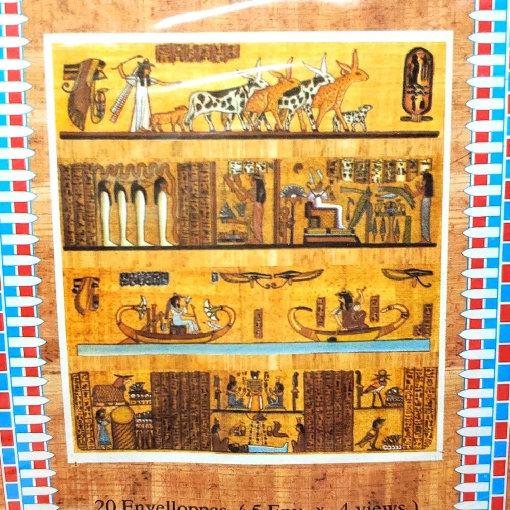 Egyptian Papyrus Designed Styles on Paper Envelopes 20 per pkg, set of 4 pkgs